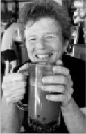 Annette drinking Mexican mocha